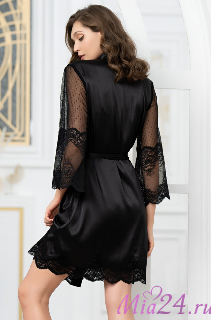 Халат женский шелковый Mia-Amore "Aurelia"  3893 черный