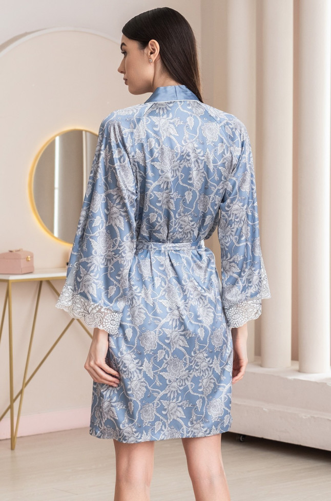 Халат женский шелковый Mia-Amore "Rebecca" 5163 голубой