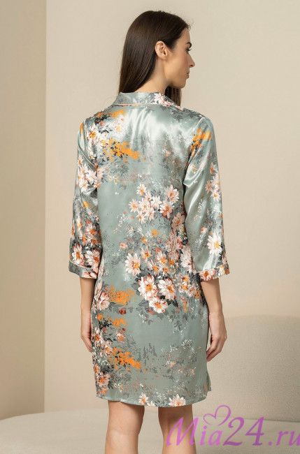 Халат женский шелковый на пуговицах Mia-Amore "Azalia" 4415 Халат женский шелковый на пуговицах Mia-Amore "Azalia" 4415