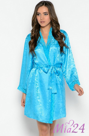 Халат шелковый Mia-Mia "Amely" 5703 голубой
