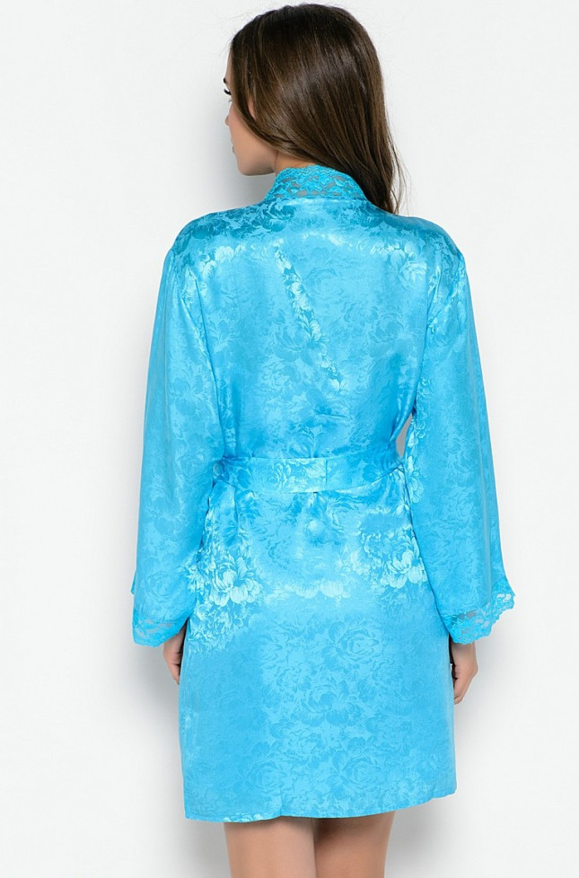 Халат шелковый Mia-Mia "Amely" 5703 голубой