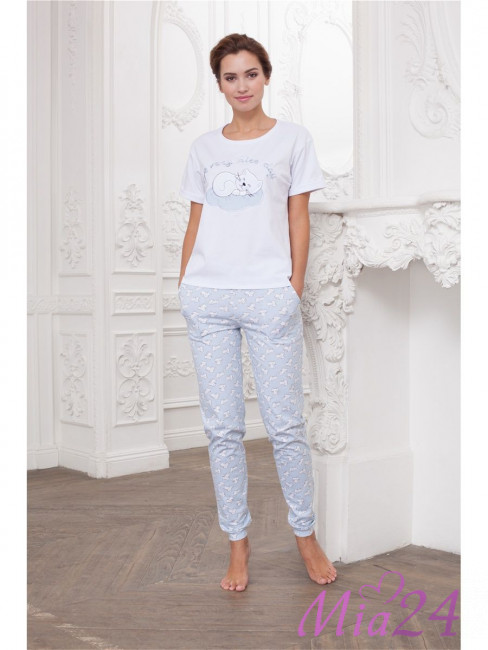 733 Пижама женская "Cleo" голубой