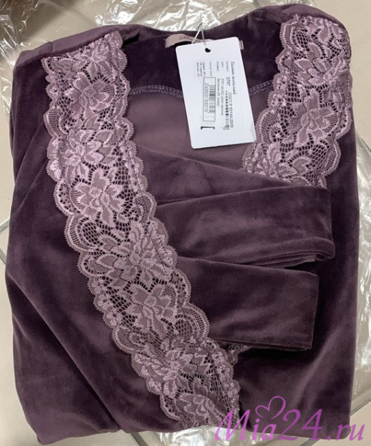 Халат велюровый женский Весталия 3707 инжир