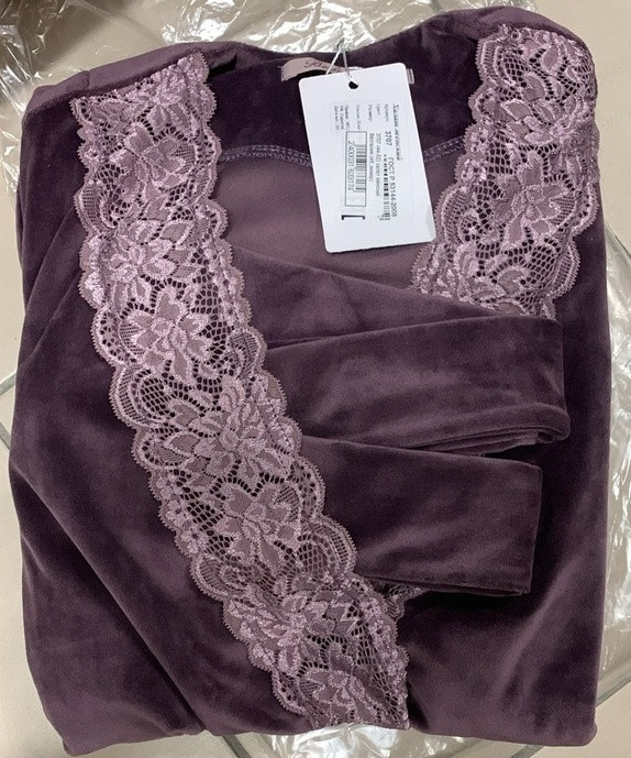 Халат велюровый женский Весталия 3707 инжир