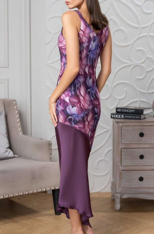 Сорочка женская длинная с фигурным низом из смесового шелка Mia-Amore "Kameya" 4455