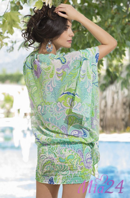Туника пляжная из шифона Mia-Mia "Tropic Paradise" 9461 зеленый Туника пляжная из шифона Mia-Mia "Tropic Paradise" 9461 зеленый