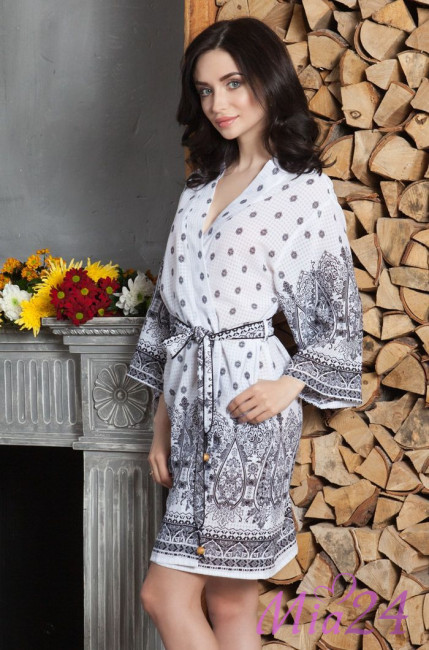 Халат женский домашний Mia-Mia "Leona" 16213 белый