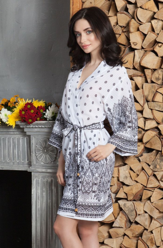 Халат женский домашний Mia-Mia "Leona" 16213 белый