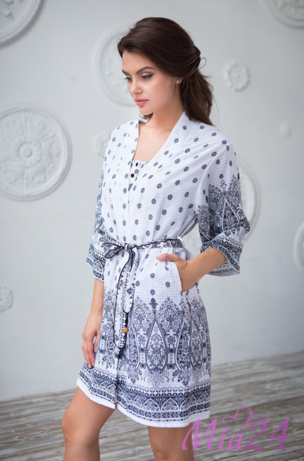 Халат женский домашний Mia-Mia "Leona" 16213 белый