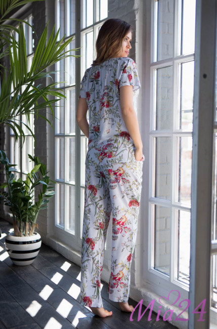 Женская пижама с брюками Mia-Mia "Alice" 16326 белый Женская пижама с брюками Mia-Mia "Alice" 16326 белый