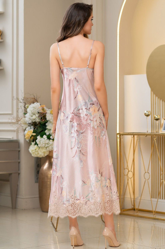 Сорочка длинная шелковая с кружевом Mia-Amore "Milinda" 3728