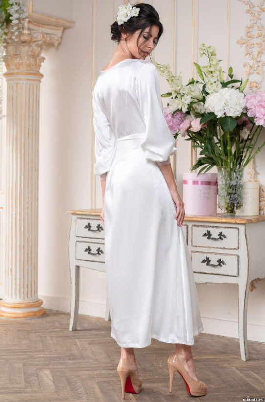 Халат женский длинный на пуговицах для невесты Mia-Amore "Christina" 8899