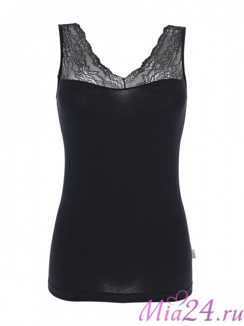 Майка женская с кружевом Cotonella "Purity Lace" AD941 черный