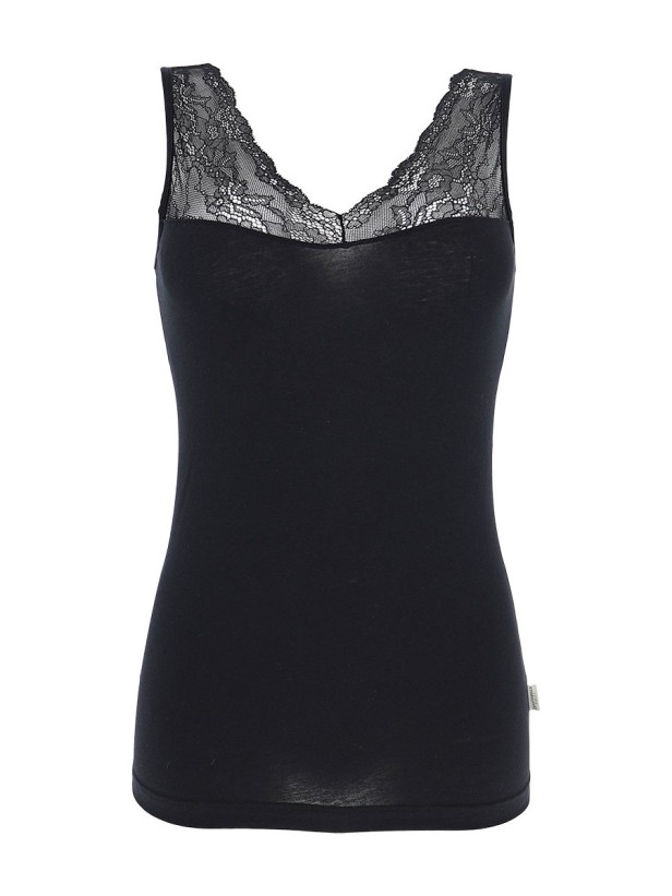 Майка женская с кружевом Cotonella "Purity Lace" AD941 черный