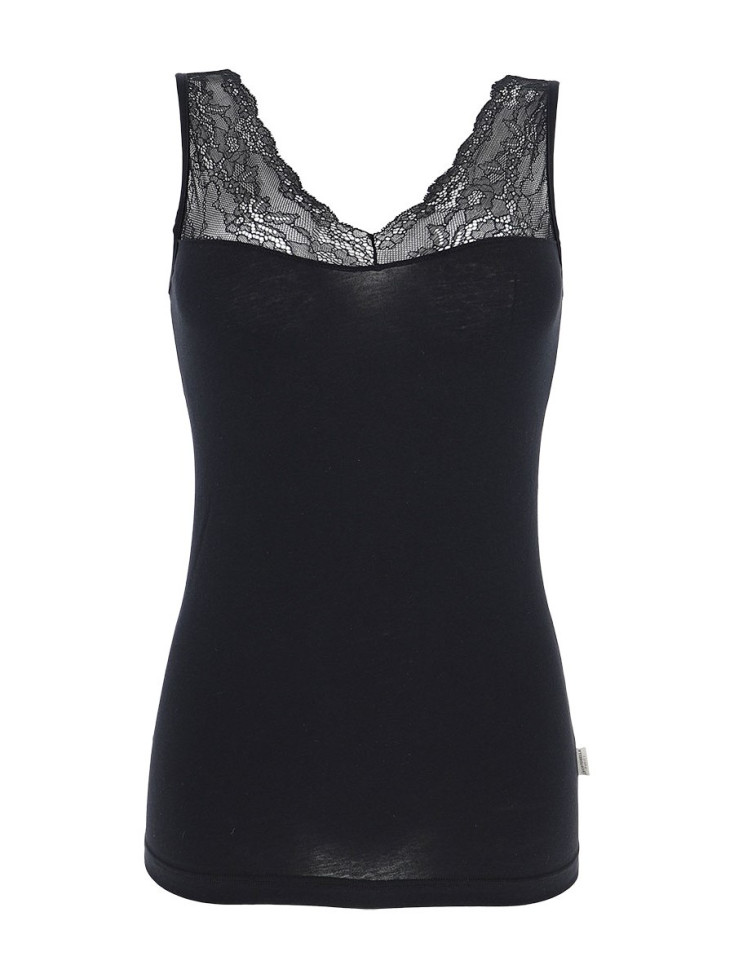Майка женская с кружевом Cotonella "Purity Lace" AD941 черный