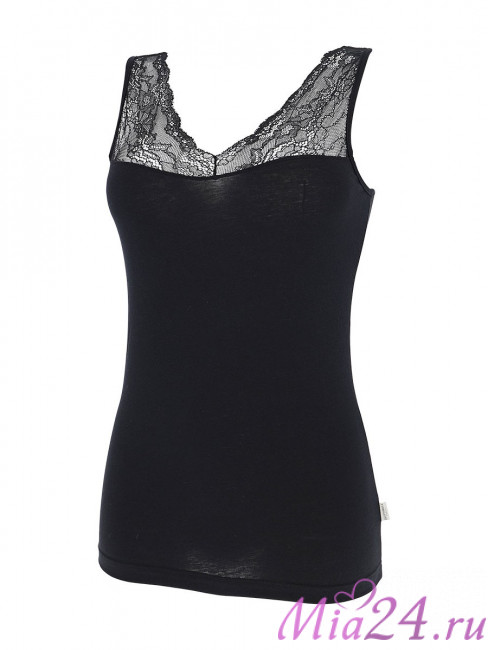 Майка женская с кружевом Cotonella "Purity Lace" AD941 черный