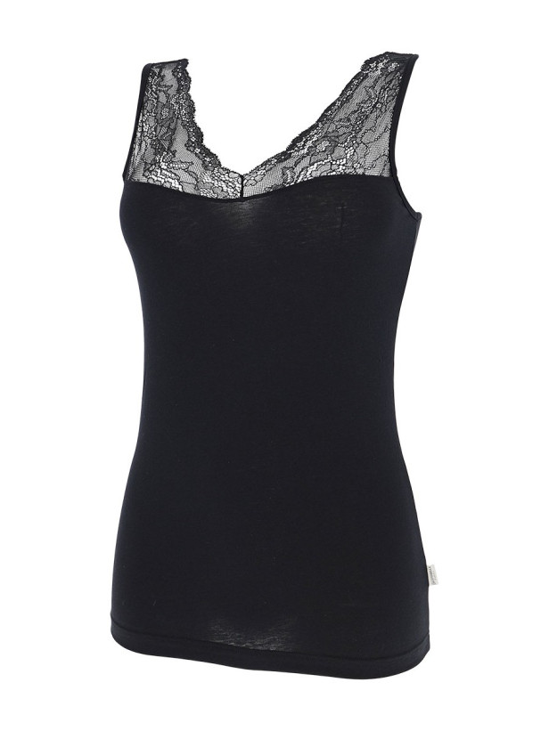 Майка женская с кружевом Cotonella "Purity Lace" AD941 черный