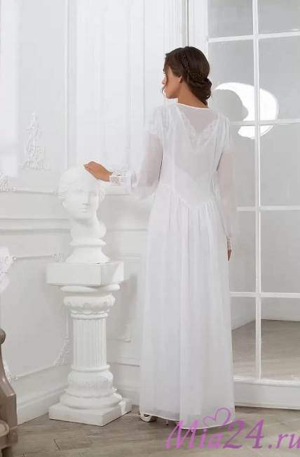 Пеньюар длинный из шифона Mia-Mia "Lady in white" 17259
