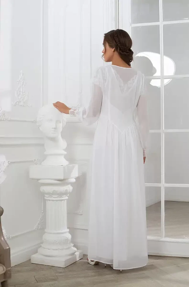 Пеньюар длинный из шифона Mia-Mia "Lady in white" 17259