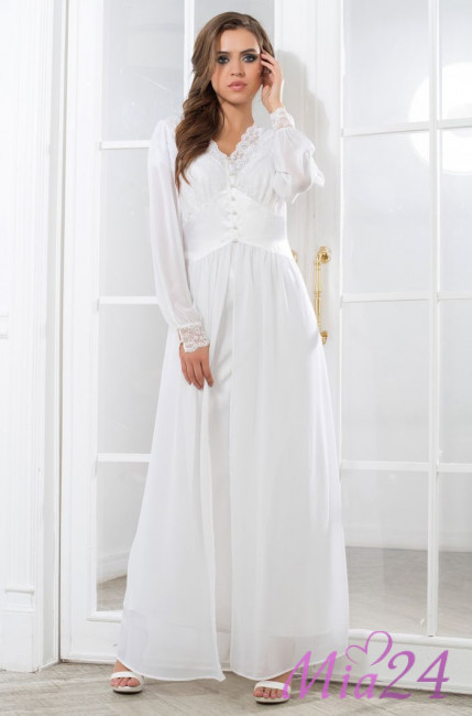 Пеньюар длинный из шифона Mia-Mia "Lady in white" 17259