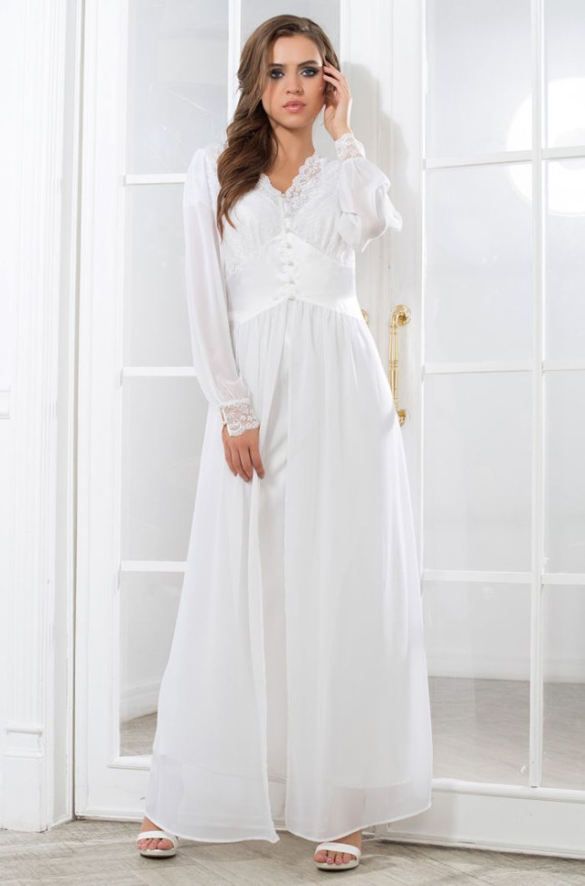Пеньюар длинный из шифона Mia-Mia "Lady in white" 17259