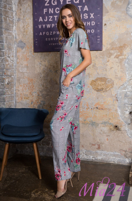 Женская пижама из вискозы Mia-Mia "Alice" 16326 серый Женская пижама из вискозы Mia-Mia "Alice" 16326 серый