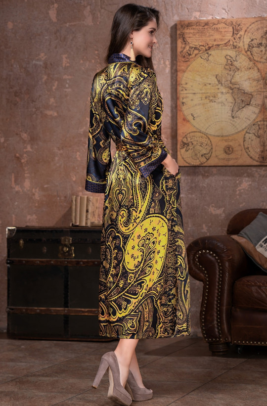 Халат длинный шелковый Mia-Amore "Armani Cold" 3499