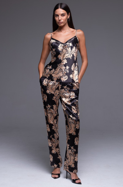 Комплект-тройка домашний шелковый Mia-Amore "Golden Flower" 3305