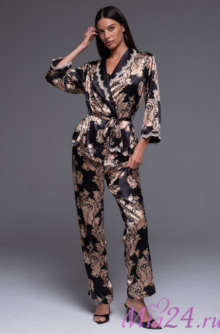 Комплект-тройка домашний шелковый Mia-Amore "Golden Flower" 3305 Комплект-тройка домашний шелковый Mia-Amore "Golden Flower" 3305