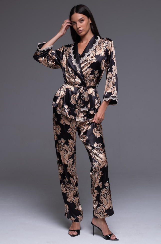 Комплект-тройка домашний шелковый Mia-Amore "Golden Flower" 3305