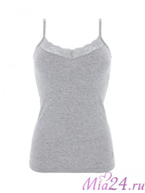 Майка женская из хлопка Cotonella "L'Altra" GD135 серый меланж