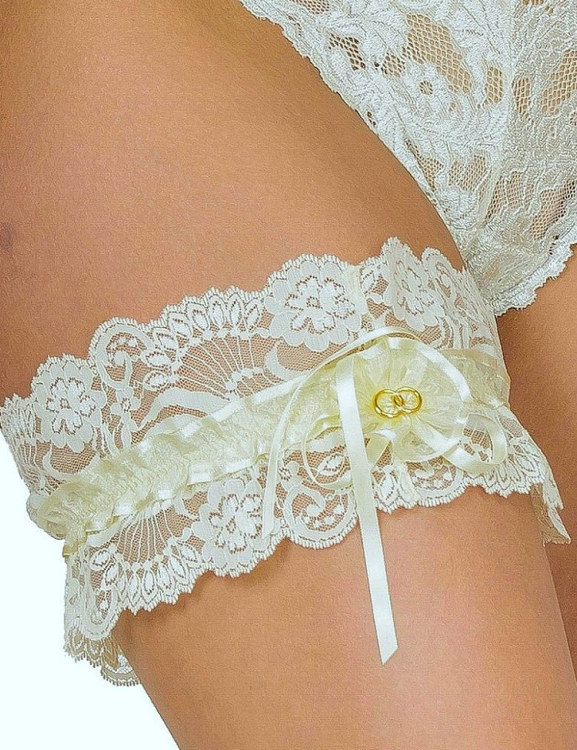 Кружевная подвязка Sielei "Basic Lace" 1905 шампань