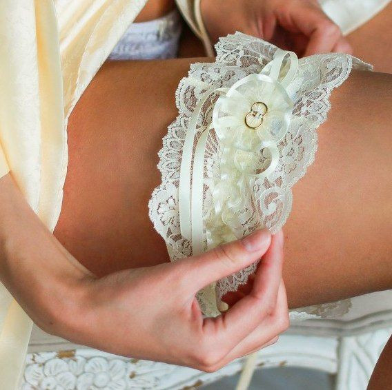 Кружевная подвязка Sielei "Basic Lace" 1905 шампань