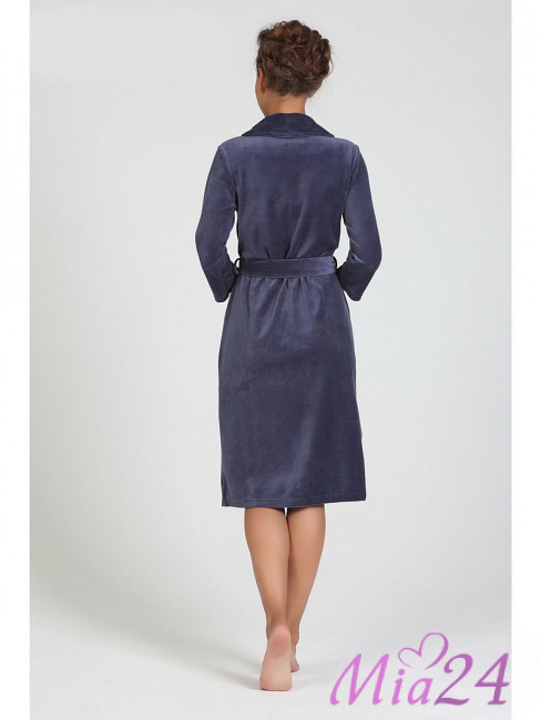 Халат велюровый Sogno Nic Club 1503 синий Халат велюровый Sogno Nic Club 1503 синий