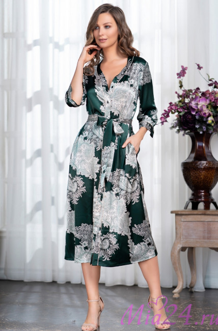 Халат длинный шелковый Mia-Amore "Agata" 3709 Халат длинный шелковый Mia-Amore "Agata" 3709