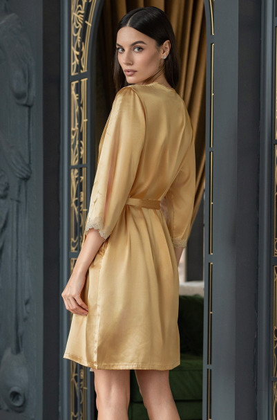 Халат короткий женский Mia-Mella "Julia" 8733 золотой