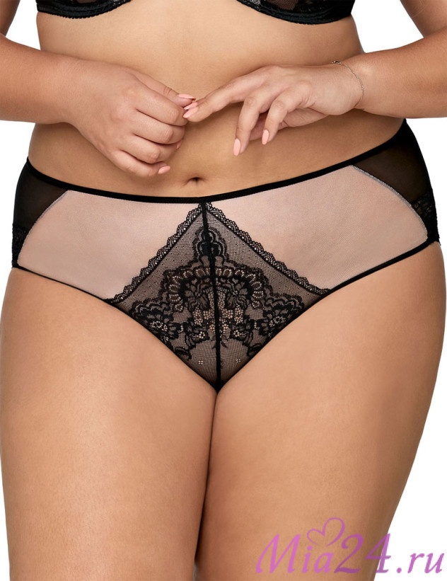 Прозрачные трусы-слип AVA 1824 черный