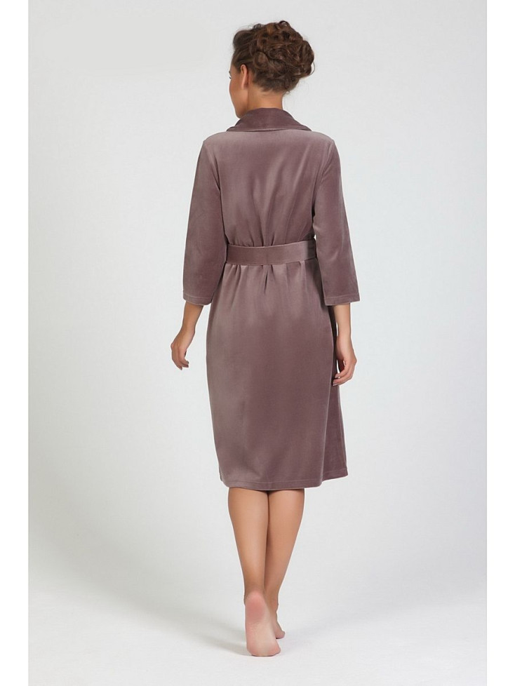 Халат велюровый Sogno Nic Club 1503 кофе