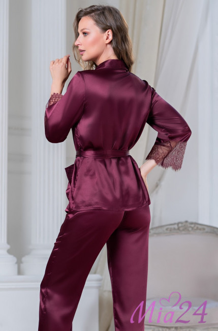 Комплект-тройка домашний с брюками Mia-Amore "Sharon" 3806 бордовый Комплект-тройка домашний с брюками Mia-Amore "Sharon" 3806 бордовый