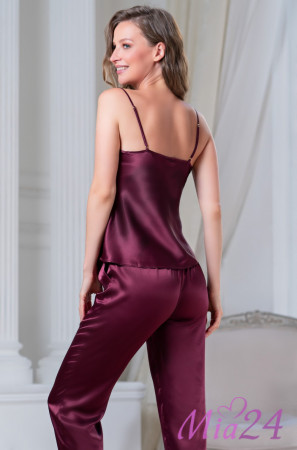 Комплект-тройка домашний с брюками Mia-Amore "Sharon" 3806 бордовый