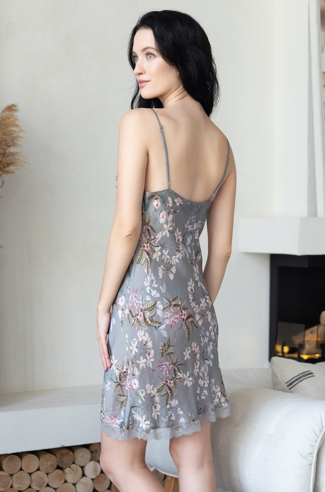 Сорочка женская из шелка с вискозой Mia-Amore "Amely" 5040 серый 