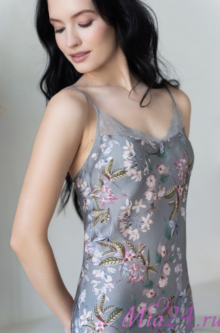 Сорочка женская из шелка с вискозой Mia-Amore "Amely" 5040 серый 