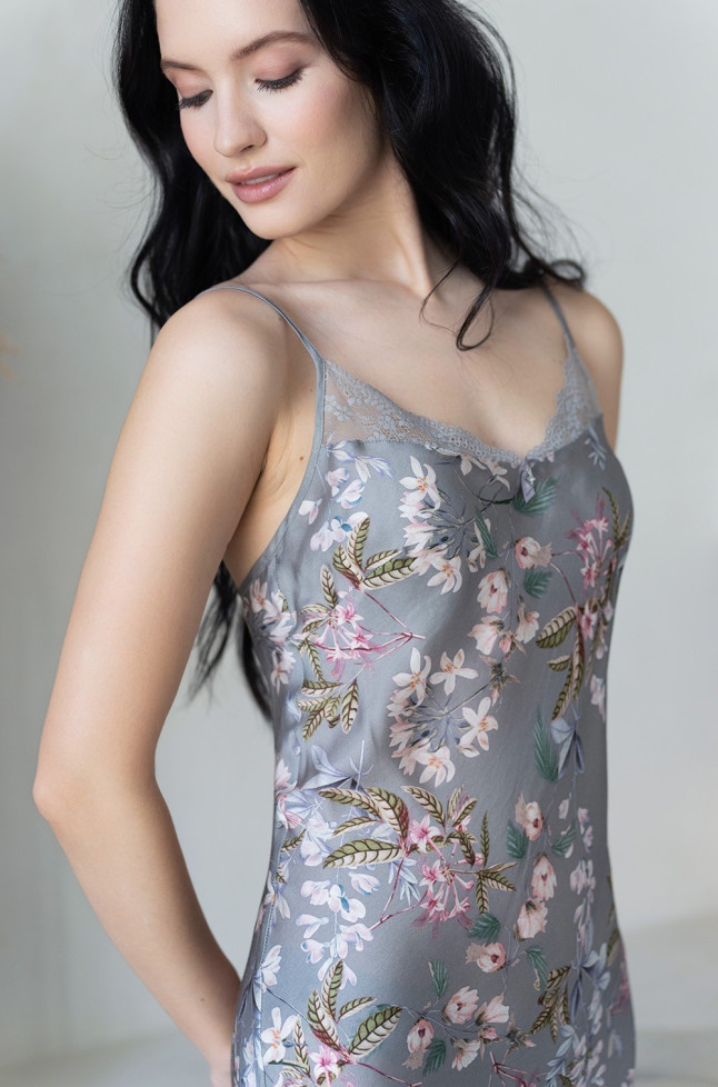 Сорочка женская из шелка с вискозой Mia-Amore "Amely" 5040 серый 