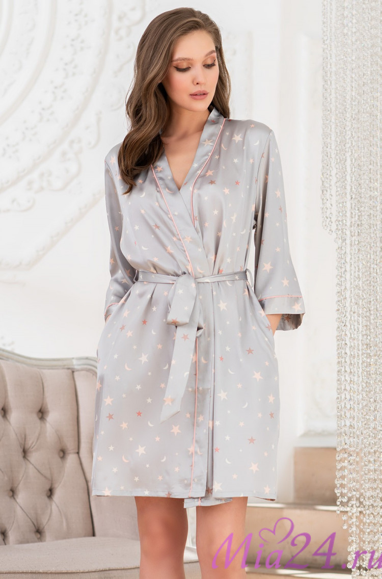 Купить Черный Шелковый Халат Женский