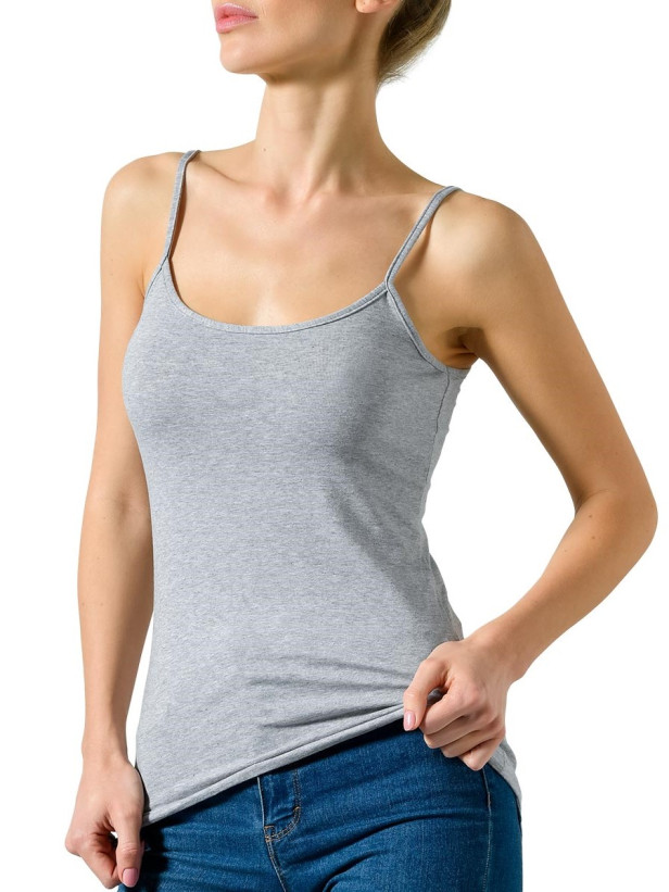 Майка женская из хлопка Cotonella "L'Altra"  GD006 серый меланж 