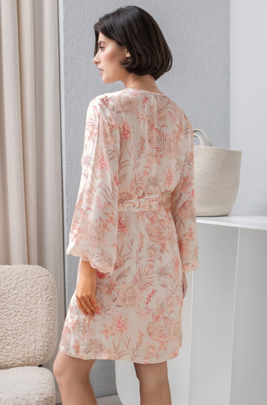 Халат-кимоно короткий запашной женский Molly 1923 'Mia-Amore' - с кружевом