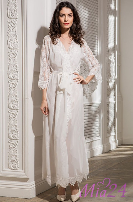 Халат женский кружевной Mia-Amore "Jasmin" 9809 белый Халат женский кружевной Mia-Amore "Jasmin" 9809 белый