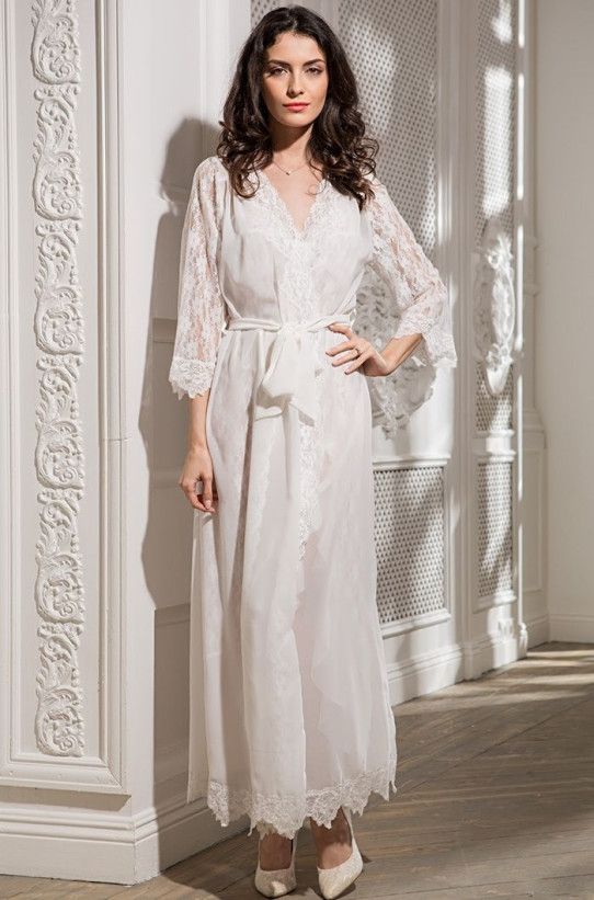 Халат женский кружевной Mia-Amore "Jasmin" 9809 белый