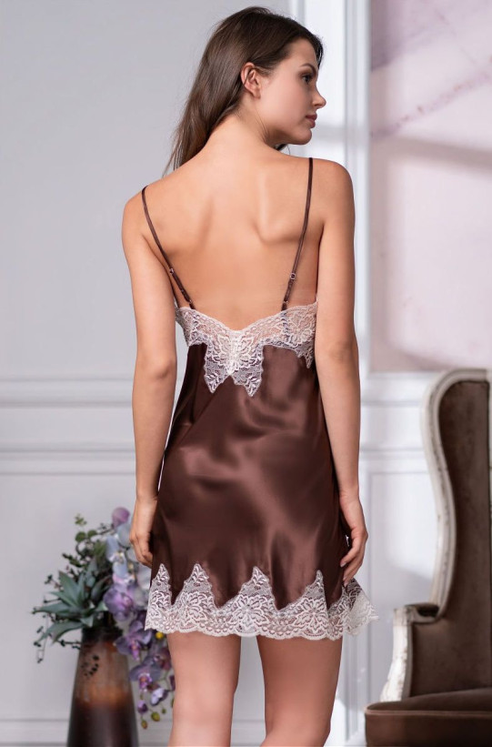 Сорочка шелковая Mia-Amore "Marilin" 3100 шоколад