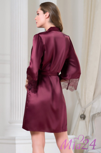 Халат шелковый Mia-Amore "Sharon" 3803 бордовый Халат шелковый Mia-Amore "Sharon" 3803 бордовый